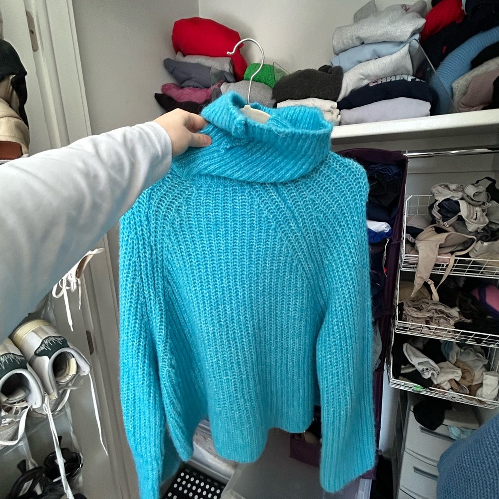 Blue Turtleneck Sweater